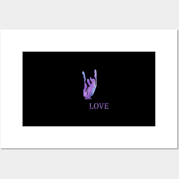 Deaf Love The Sign Associated With American Sign Language Wall Art by mangobanana